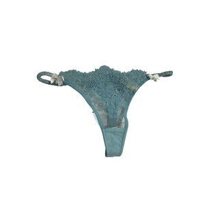 Scarlett Gasque Scarlett Lace Thong in Aqua Blue
